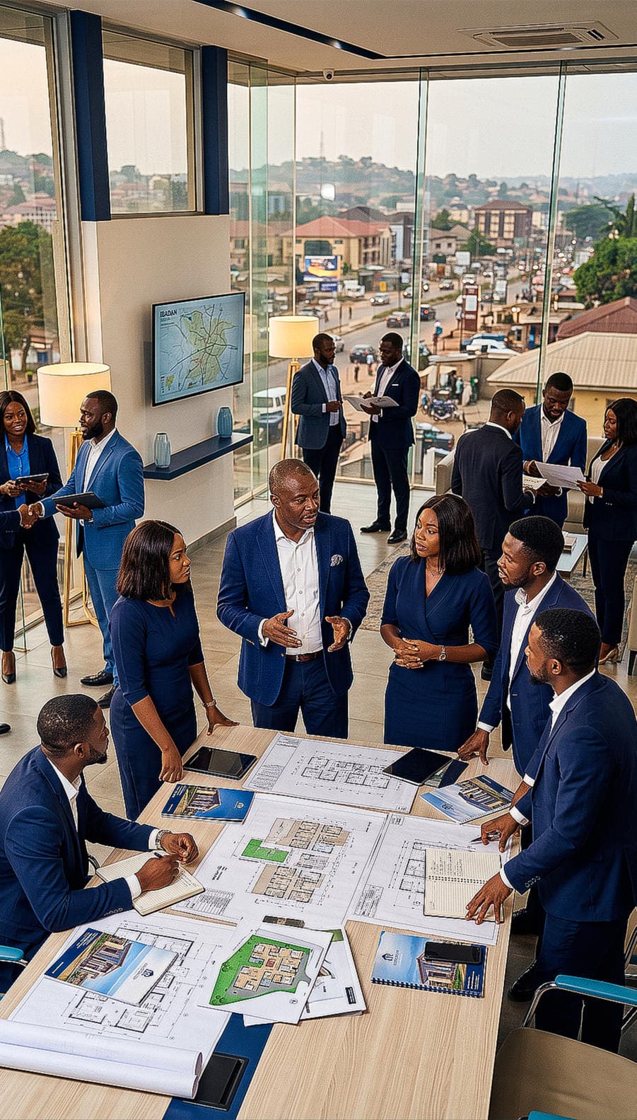 DID realtors studying site plans together